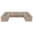 Meridian Furniture Rummi Beige Velvet Performance Fabric 9pc. Modular Sectional
