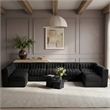 Meridian Furniture Rummi Black Velvet Performance Fabric 7pc. Modular Sectional