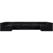 Meridian Furniture Rummi Black Velvet Performance Fabric 7pc. Modular Sectional