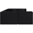 Meridian Furniture Rummi Black Velvet Performance Fabric 7pc. Modular Sectional