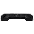 Meridian Furniture Rummi Black Velvet Performance Fabric 7pc. Modular Sectional