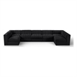 Meridian Furniture Rummi Black Velvet Performance Fabric 7pc. Modular Sectional