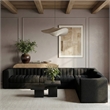 Meridian Furniture Rummi Black Velvet Performance Fabric 7pc. Modular Sectional