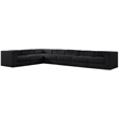 Meridian Furniture Rummi Black Velvet Performance Fabric 7pc. Modular Sectional