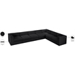 Meridian Furniture Rummi Black Velvet Performance Fabric 7pc. Modular Sectional
