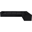 Meridian Furniture Rummi Black Velvet Performance Fabric 7pc. Modular Sectional