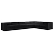 Meridian Furniture Rummi Black Velvet Performance Fabric 7pc. Modular Sectional