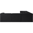 Meridian Furniture Rummi Black Velvet Performance Fabric 7pc. Modular Sectional