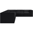 Meridian Furniture Rummi Black Velvet Performance Fabric 7pc. Modular Sectional