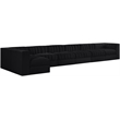 Meridian Furniture Rummi Black Velvet Performance Fabric 7pc. Modular Sectional