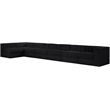Meridian Furniture Rummi Black Velvet Performance Fabric 7pc. Modular Sectional