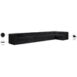 Meridian Furniture Rummi Black Velvet Performance Fabric 7pc. Modular Sectional