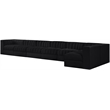 Meridian Furniture Rummi Black Velvet Performance Fabric 7pc. Modular Sectional