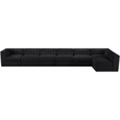 Meridian Furniture Rummi Black Velvet Performance Fabric 7pc. Modular Sectional