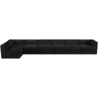 Meridian Furniture Rummi Black Velvet Performance Fabric 7pc. Modular Sectional