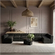 Meridian Furniture Rummi Black Velvet Performance Fabric 8pc. Modular Sectional