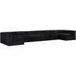 Meridian Furniture Rummi Black Velvet Performance Fabric 8pc. Modular Sectional