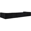 Meridian Furniture Rummi Black Velvet Performance Fabric 8pc. Modular Sectional