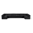 Meridian Furniture Rummi Black Velvet Performance Fabric 8pc. Modular Sectional