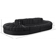 Meridian Furniture Rummi Black Velvet Performance Fabric 8pc. Modular Sectional