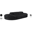 Meridian Furniture Rummi Black Velvet Performance Fabric 8pc. Modular Sectional