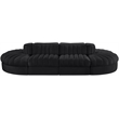 Meridian Furniture Rummi Black Velvet Performance Fabric 8pc. Modular Sectional