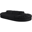 Meridian Furniture Rummi Black Velvet Performance Fabric 8pc. Modular Sectional