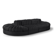 Meridian Furniture Rummi Black Velvet Performance Fabric 8pc. Modular Sectional
