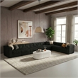 Meridian Furniture Rummi Black Velvet Performance Fabric 8pc. Modular Sectional