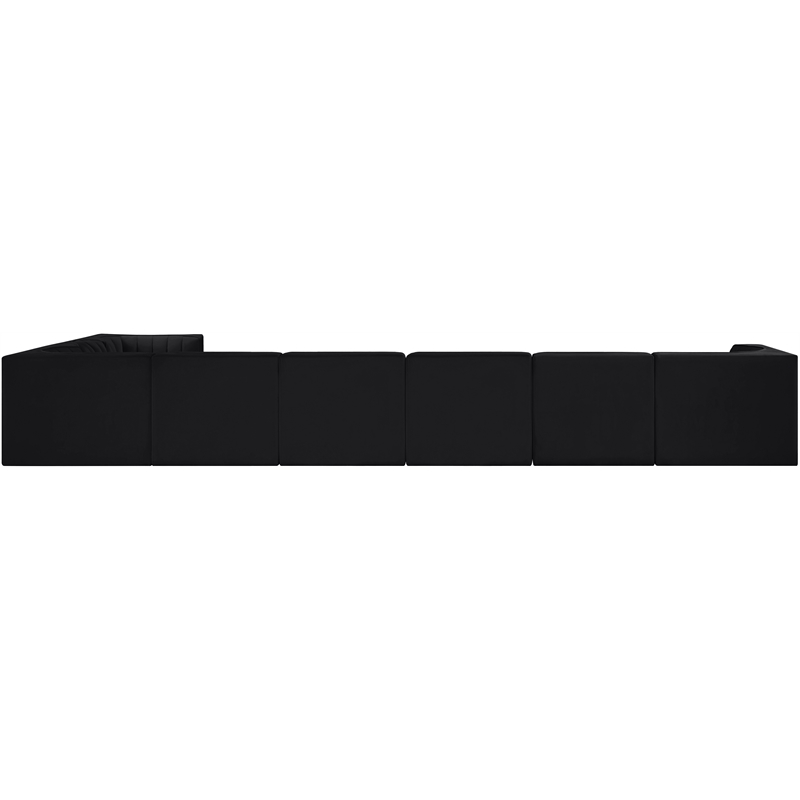 Meridian Furniture Rummi Black Velvet Performance Fabric 8pc. Modular Sectional