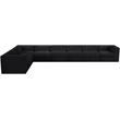 Meridian Furniture Rummi Black Velvet Performance Fabric 8pc. Modular Sectional