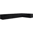 Meridian Furniture Rummi Black Velvet Performance Fabric 8pc. Modular Sectional