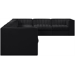 Meridian Furniture Rummi Black Velvet Performance Fabric 8pc. Modular Sectional
