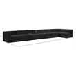 Meridian Furniture Rummi Black Velvet Performance Fabric 8pc. Modular Sectional