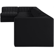 Meridian Furniture Rummi Black Velvet Performance Fabric 8pc. Modular Sectional