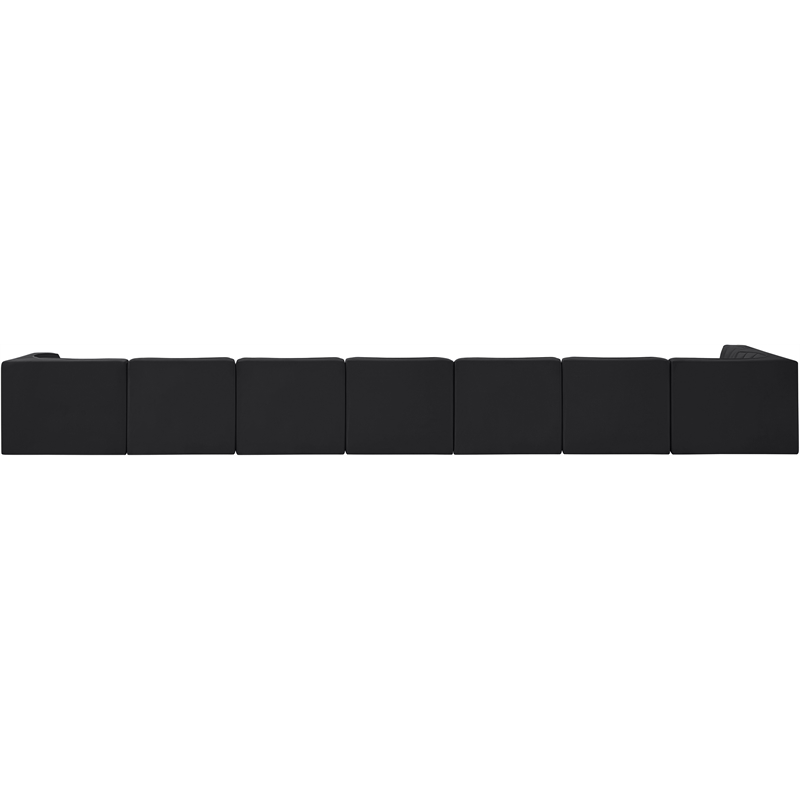 Meridian Furniture Rummi Black Velvet Performance Fabric 8pc. Modular Sectional