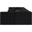 Meridian Furniture Rummi Black Velvet Performance Fabric 9pc. Modular Sectional