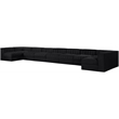 Meridian Furniture Rummi Black Velvet Performance Fabric 9pc. Modular Sectional