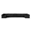 Meridian Furniture Rummi Black Velvet Performance Fabric 9pc. Modular Sectional