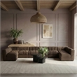 Meridian Furniture Rummi Brown Velvet Performance Fabric 8pc. Modular Sectional