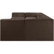 Meridian Furniture Rummi Brown Velvet Performance Fabric 8pc. Modular Sectional