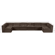 Meridian Furniture Rummi Brown Velvet Performance Fabric 8pc. Modular Sectional