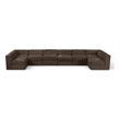 Meridian Furniture Rummi Brown Velvet Performance Fabric 8pc. Modular Sectional