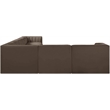 Meridian Furniture Rummi Brown Velvet Performance Fabric 8pc. Modular Sectional