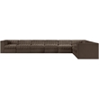 Meridian Furniture Rummi Brown Velvet Performance Fabric 8pc. Modular Sectional