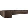 Meridian Furniture Rummi Brown Velvet Performance Fabric 8pc. Modular Sectional