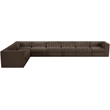 Meridian Furniture Rummi Brown Velvet Performance Fabric 8pc. Modular Sectional
