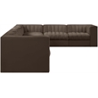 Meridian Furniture Rummi Brown Velvet Performance Fabric 8pc. Modular Sectional
