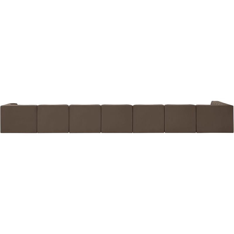 Meridian Furniture Rummi Brown Velvet Performance Fabric 8pc. Modular Sectional