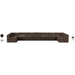 Meridian Furniture Rummi Brown Velvet Performance Fabric 9pc. Modular Sectional